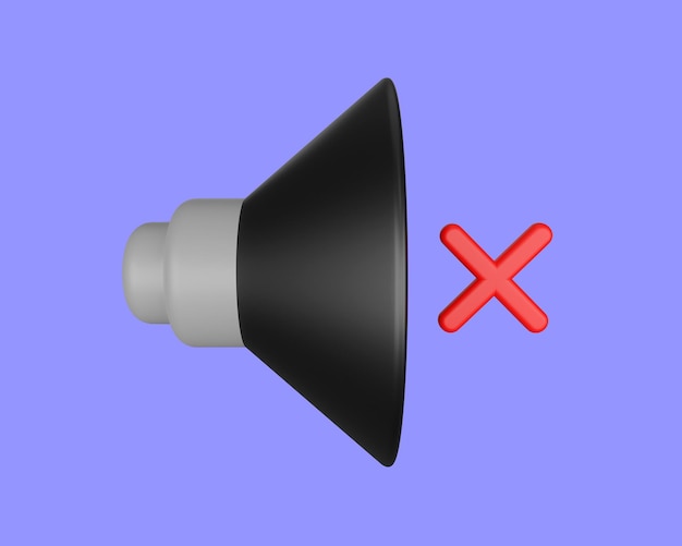 3d render of silence icon. no noise concept