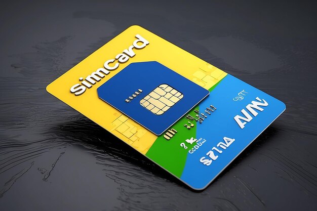 Photo 3d render of simcard protection concept