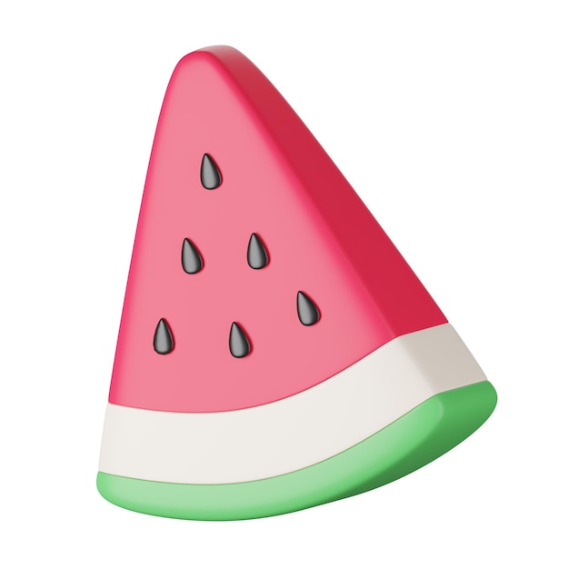 3D render of slice watermelon isolated on white Clipping path