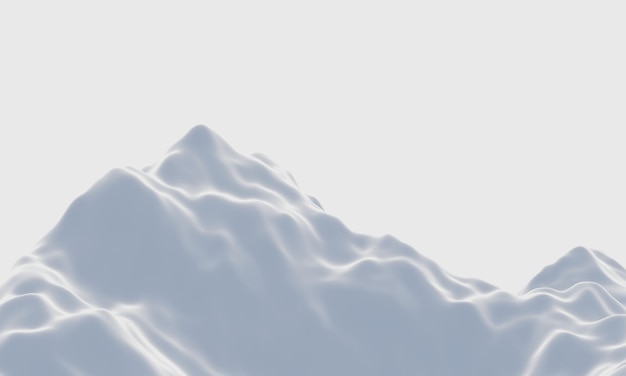 3D render snow mountain White terrain