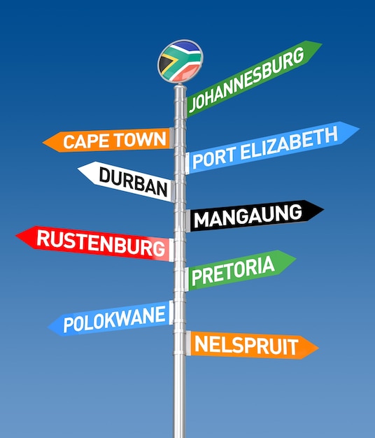 3D render of the South Africa City Road sign