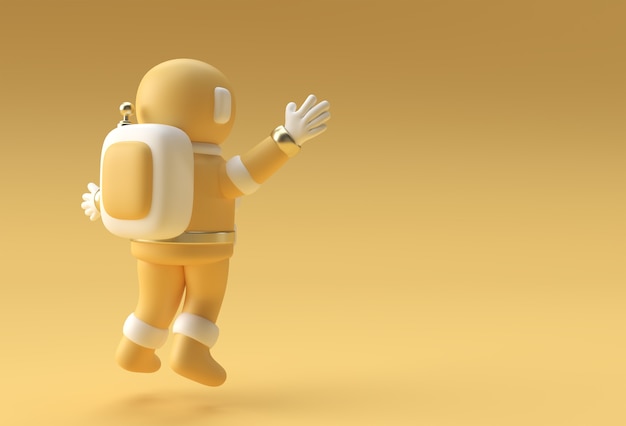 3d Render Spaceman Astronaut Jumping 3d illustration Design.