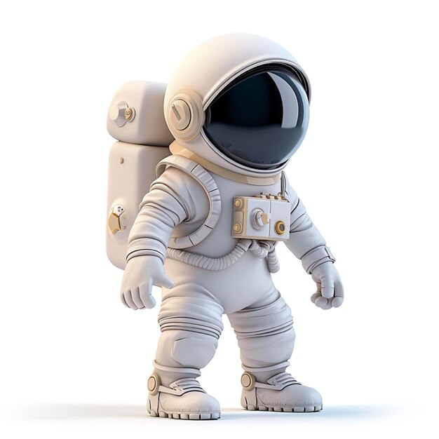 3d render spaceman character on white background pixar style