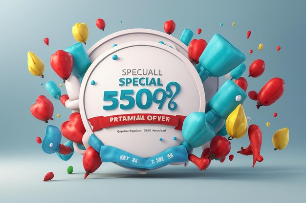 3d render special offer banner promotional