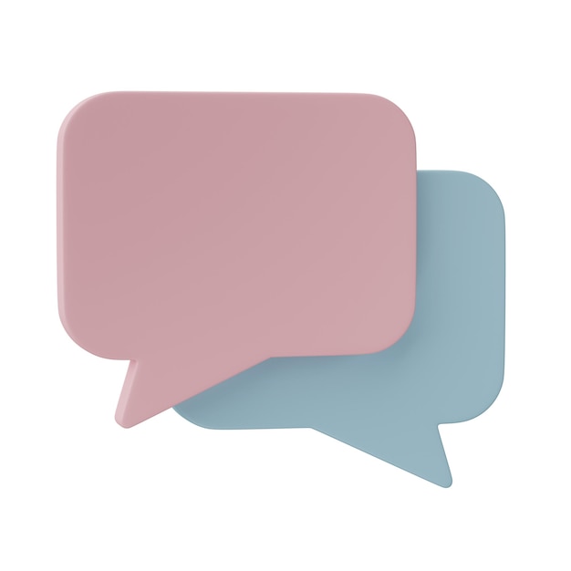 3D render Speech bubble talk isolated on transparent background png file format