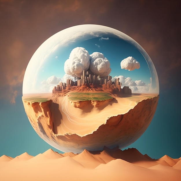 3d render of a spherical dessert