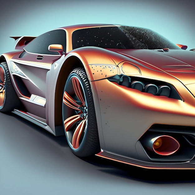 3d render of a sports car