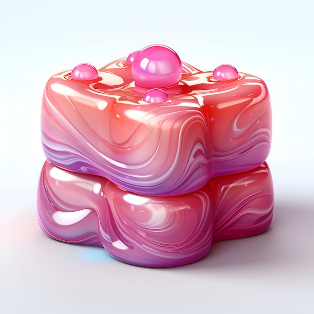 Photo 3d render of a stack of cubes with pink liquid inside