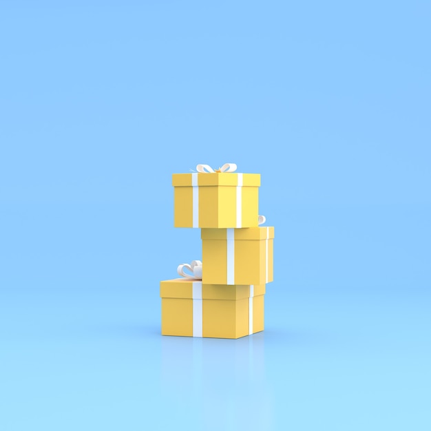 Rendering 3d di scatole regalo impilate