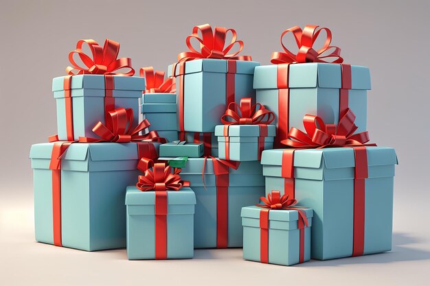 3d render of stacked gift boxes