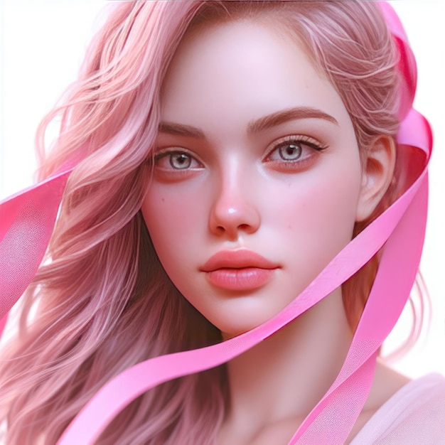 3d render style girl illustration