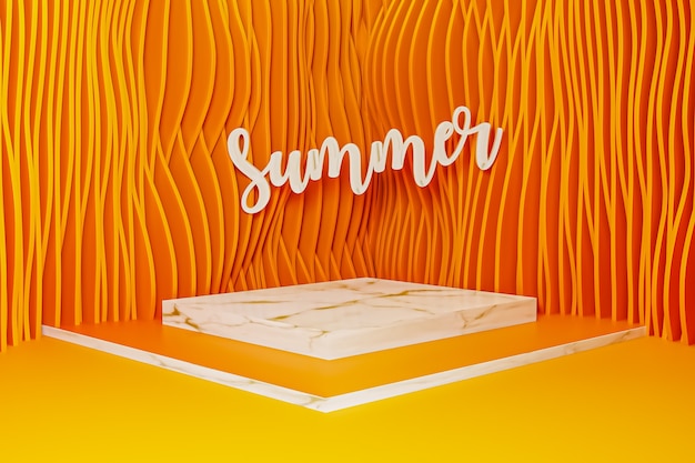 3d render of summer podium