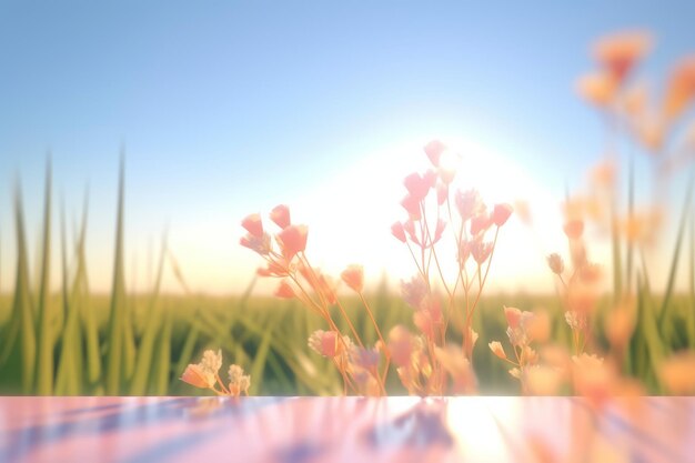 3d render of a summer themed background landscape