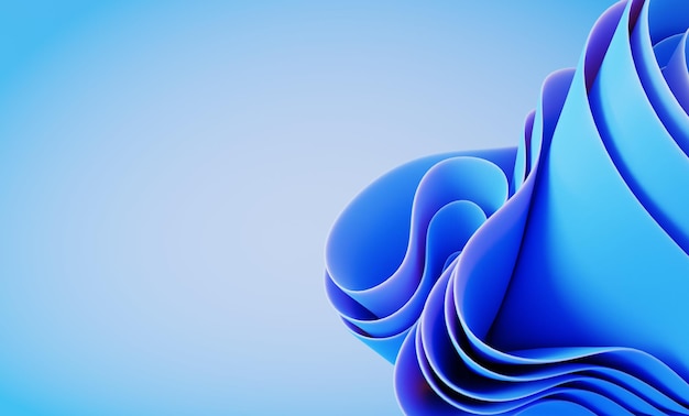 3D render swirl curve golvende achtergronden in trendy en minimaal schoon ontwerp Abstracte zijden stof golven Moderne scène voor behang