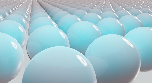 3d render tech abstract background with with glossy spheres.