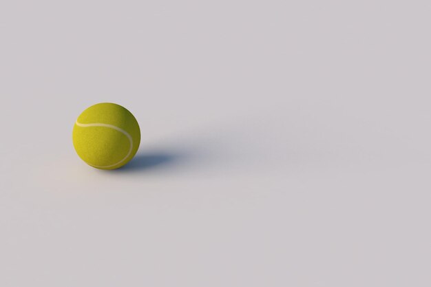 Photo 3d render tennis ball on a white blank background