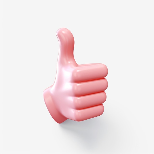 3d render thumb up sign isolated hand gesture