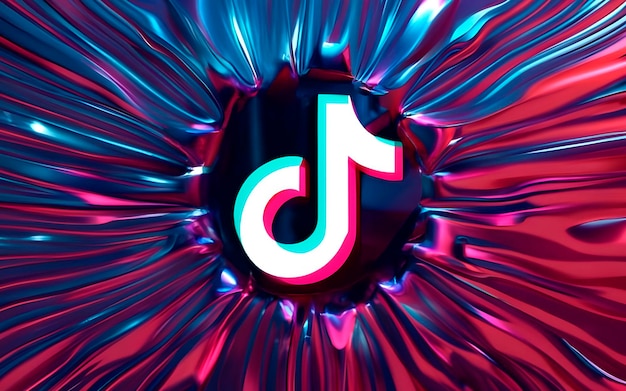 Photo 3d render of tiktok logo