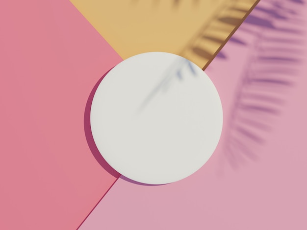 조롱 및 디스플레이 제품을 위한 흰색 빈 실린더 프레임의 3d 렌더링 상단 보기