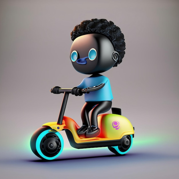 3d render toy scooter 3d Kids scooter