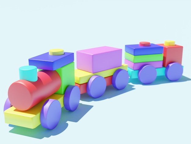 3d render of toy train isolated