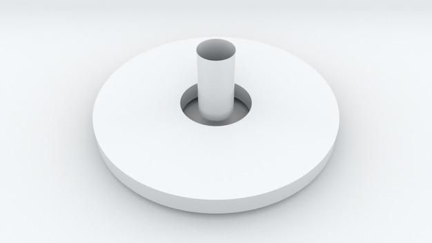 3d render of transformation of a cylinder into a disk The shape change Computer generated geometric background