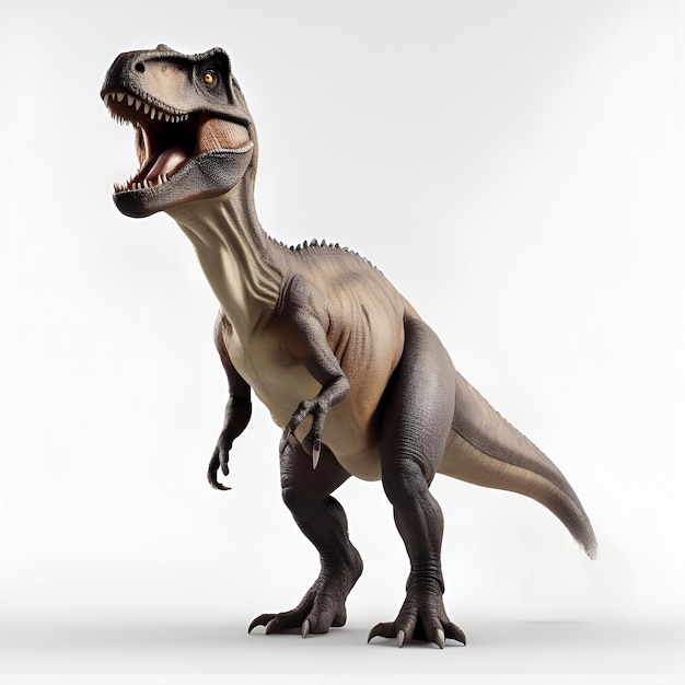 3D render Tyrannosaurus rex in white background