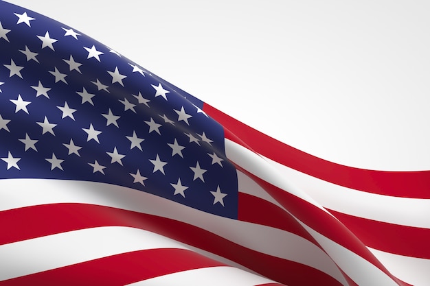 3d render of the United States of America flag waving.