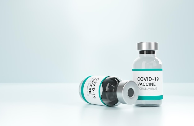 3D Render.vaccin tegen covid concept