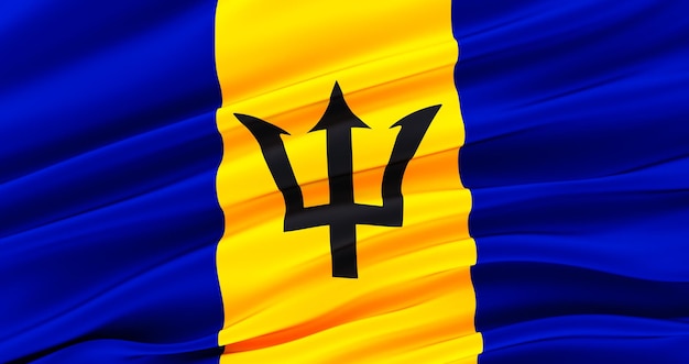 3D render van de vlag van Barbados voor Memorial Day Independence Day