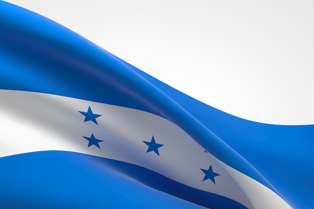 3D render van de vlag van Honduras zwaaien.