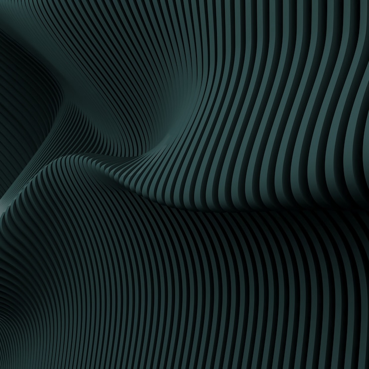Foto 3d render van donker abstract parametrisch patroon.