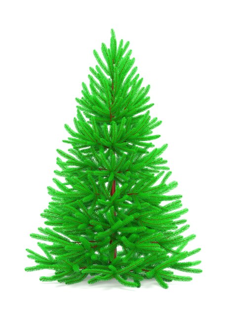 3D render van een kerstboom met kleurrijke ornamenten geïsoleerd