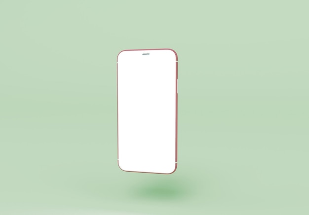 3D render van mobiele telefoon geïsoleerd op Pastel achtergrond 3d achtergrond minimale scène voor mockup