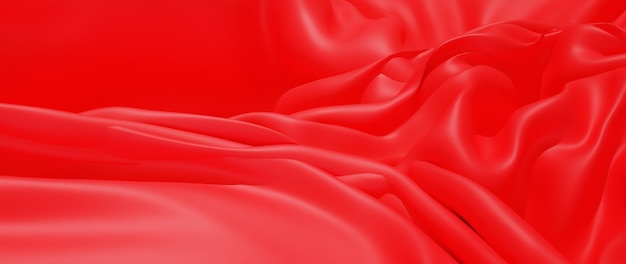 3D render van rode doek