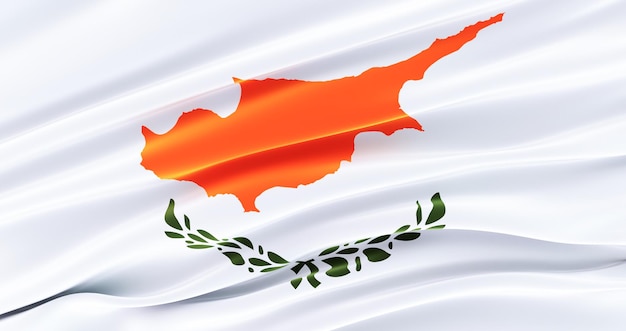 3D render van wapperende vlag cyprus cyprus Flag Amazing wavingcyprus flag