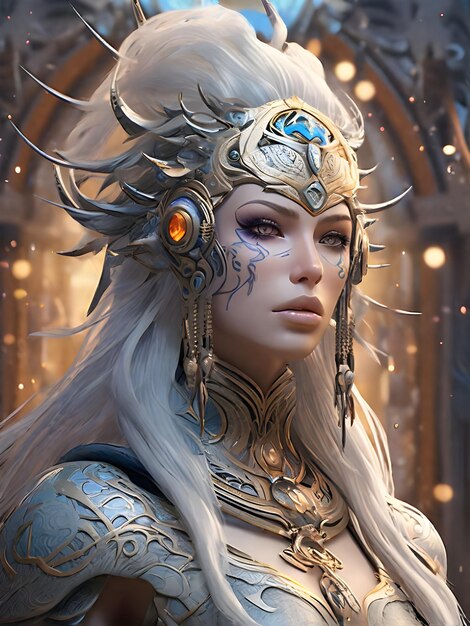 3d render of a Very highly detailed beautiful mystic portrait of a phantom warrior