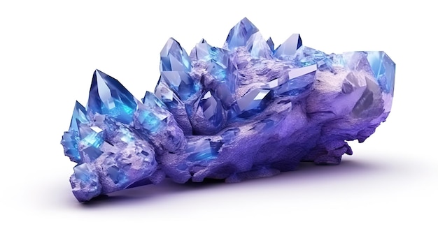 3d render violet blue crystals Generative Ai