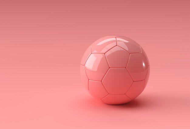 3D render voetbal illustratie, voetbal met roze achtergrond