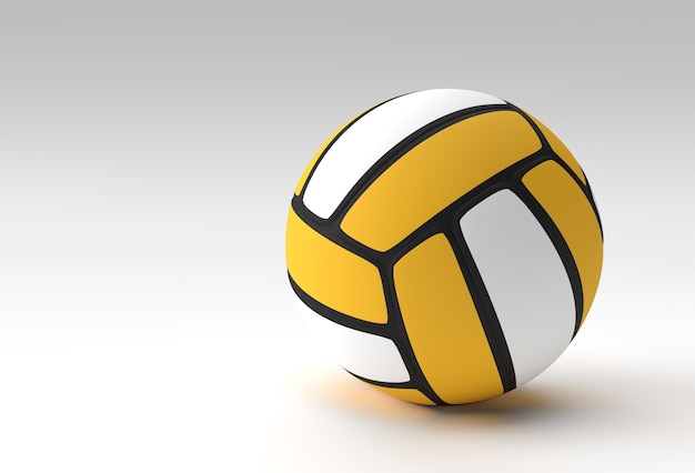 3d render volleyball illustration of a volleyball / yellow\
volley ball.