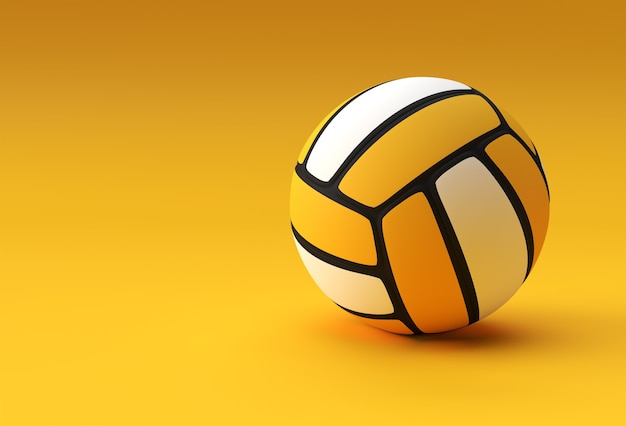 3d render illustrazione di pallavolo di una pallavolo / giallo pallavolo.