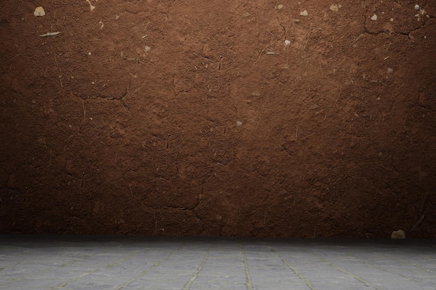 3d render wall texture and background with brick floor