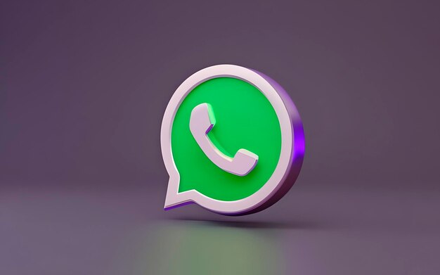 Photo 3d render of whatsapp logo