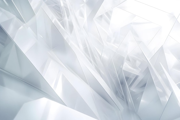 白い抽象的なエーテル ガラスの破片の背景の 3 D レンダリング