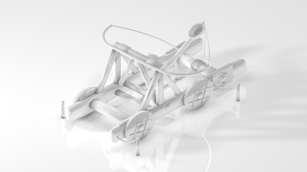 3D визуализация белая катапульта