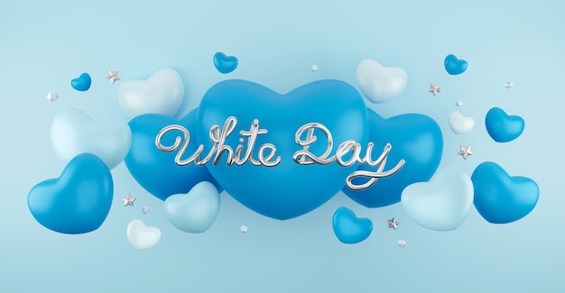 Photo 3d render white day poster illustration