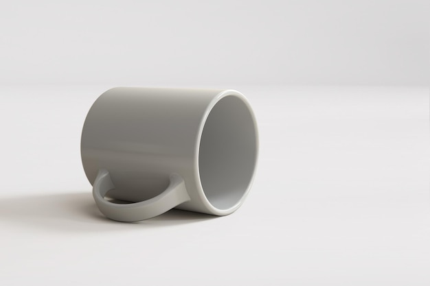 3d render of white mug isolated on white background fit for your design element