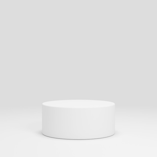 Photo 3d render white podium product stand with plain white background