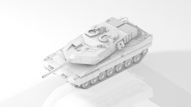 3d render white tank