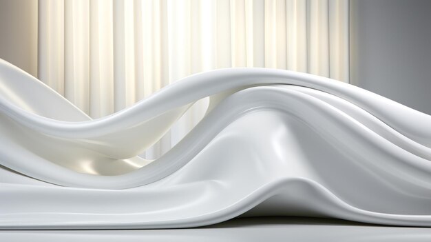 Photo 3d render white waves hd 8k wallpaper stock photographic image